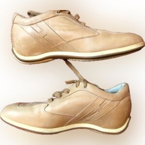 Hogan Beige Leather Olympia Shoes